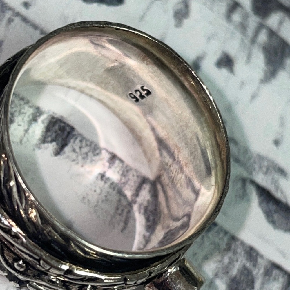 3 Stone Spinner Ring - image 5